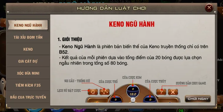 Trải Nghiệm Keno Ngũ Hành Tại B52 Club Đỉnh Cao Của Sự May Mắn Và Tốc Độ