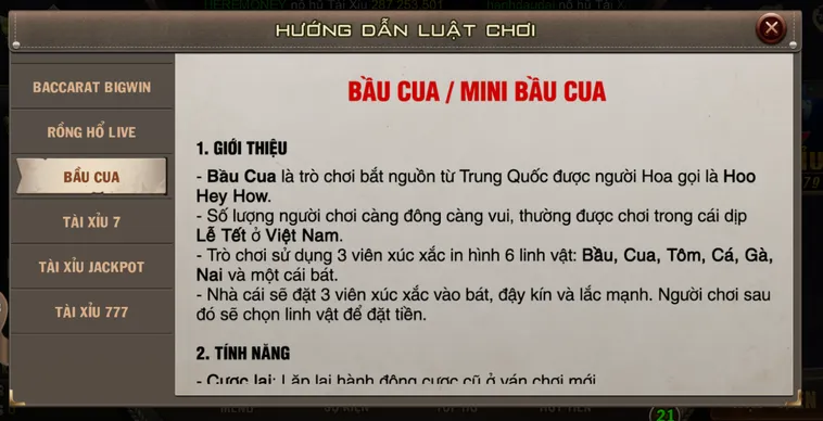 Chinh Phục Thế Giới Bầu Cua Cực Chất Tại Minigame Mini Bầu Cua tại B52 Club