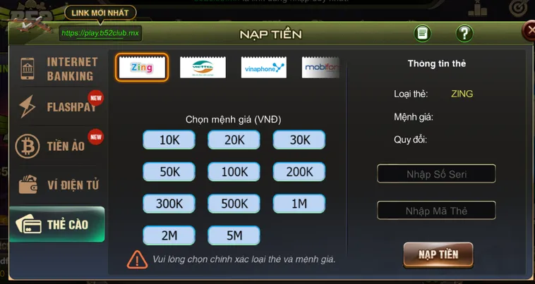 Hướng Dẫn Cách Nạp Tiền B52 Club An Toàn Và Tốc Độ Siêu Nhanh