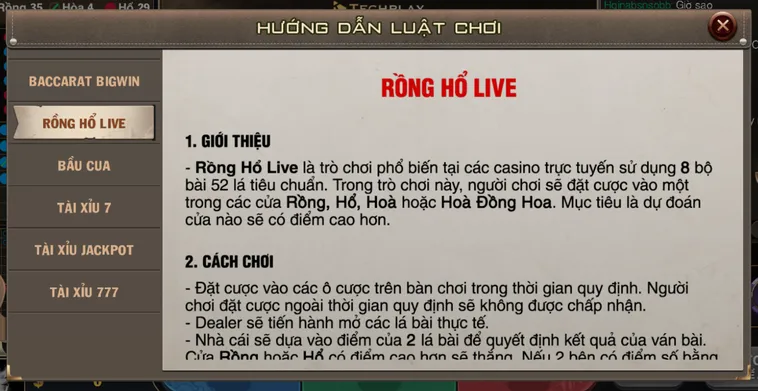 Rồng Hổ BigWin Livestream Tại B52 Club Sân Chơi Đẳng Cấp Cho Các Cao Thủ