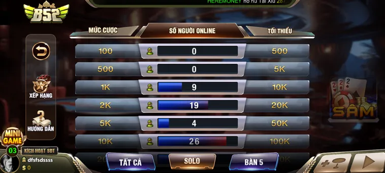 Chinh Phục Đỉnh Cao Sâm Lốc Tại B52 Club Với Phần Thưởng Siêu Hấp Dẫn