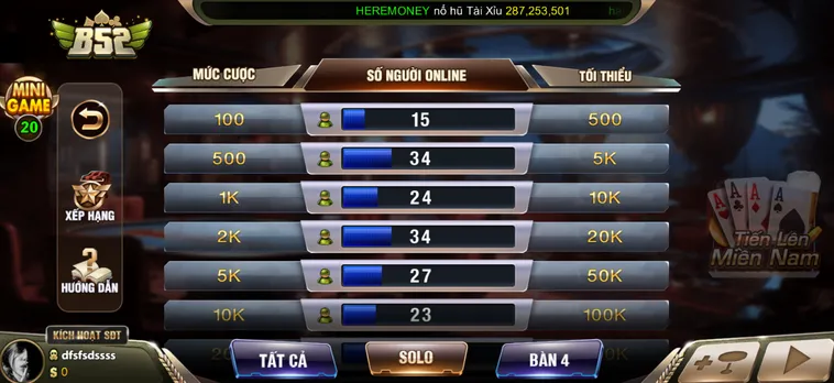Trải Nghiệm Đỉnh Cao Tiến Lên Miền Nam tại B52 Club Đấu Trí Vang Dội