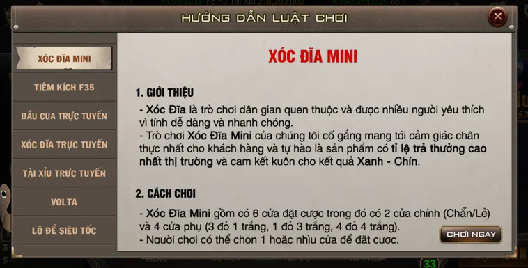 Bùng Nổ Cảm Xúc Cùng Minigame Xóc Dĩa mini tại B52 Club Đỉnh Cao